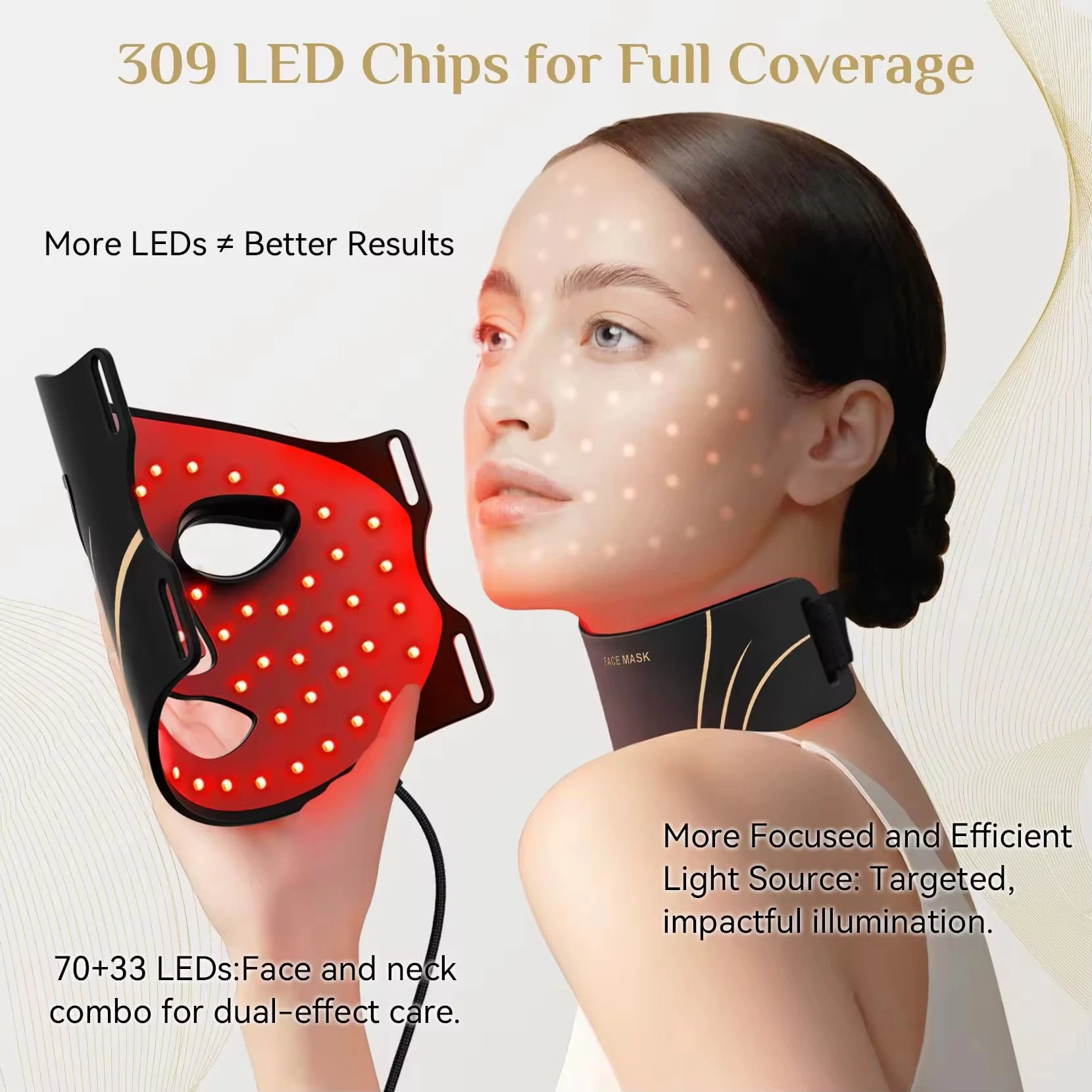 Masque LED 7 couleurs visage - vue de profil